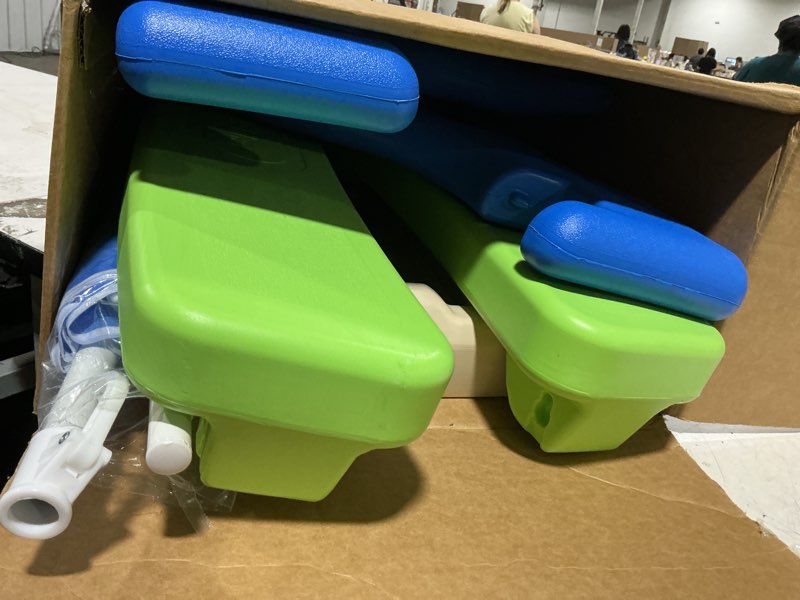 Condition photo showing Good Condition for little tikes easy store jr. picnic table with umbrella, blue & green - play table with umbrella, for kids