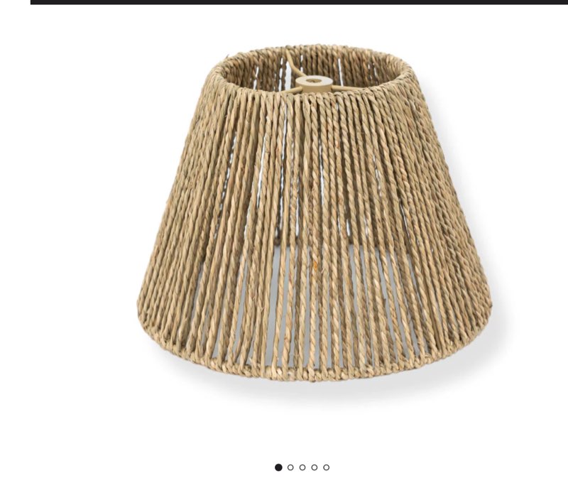 Bayou Breeze Farmhouse Water Hyacinth Drum Lamp Shades for Table Lamps, Wicker Pendant Light Shade Replacement, Rustic Light Fixture Cover, Woven Chandelier Replacement Shades for Living Room, Kitchen, Desk Decor, Spider Fitter