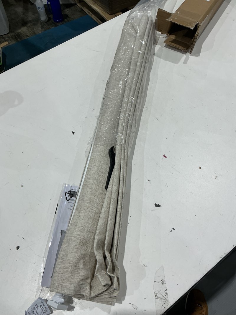 Condition photo showing Good Condition for lazblinds no tools no drill cordless roman shades for windows, blackout thermal insulated uv blocking window blinds, room darkening fabric blinds for indoor windows, 20'' w x 48'' h, beige blackout - beige 20" w x 48" h