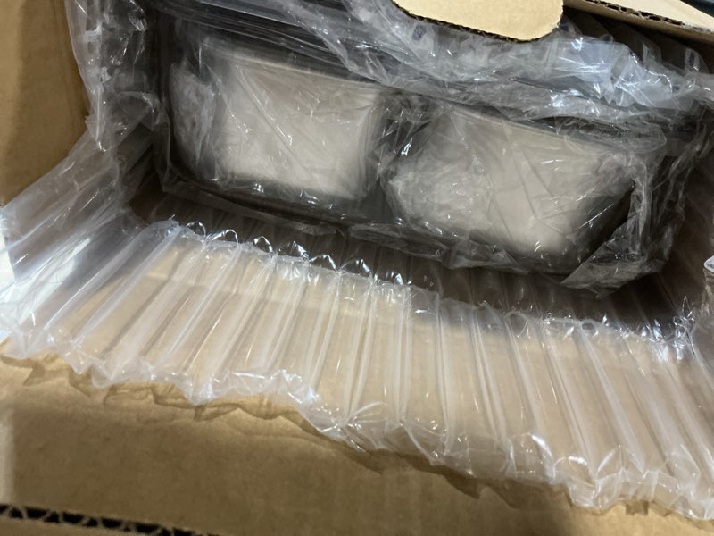 Condition photo showing New/Like New for freshmage snackle box container, stainless steel divided serving snack tray with lid and handle, 4 compartment portable snack platters for road trip, beach, picnic, ball games, pool and parties 4 compartment (13.38"l x 9.25"w x 3.54"h)