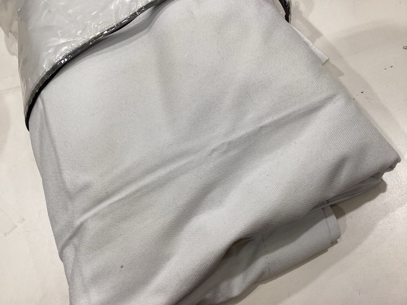 Condition photo showing As Is for h.versailtex white curtains thermal insulated window treatment panels room darkening privacy assured drapes for living room back tab/rod pocket bedroom draperies, 52 x 84 inch, 2 panels 52"w x 84"l (pack of 2) white