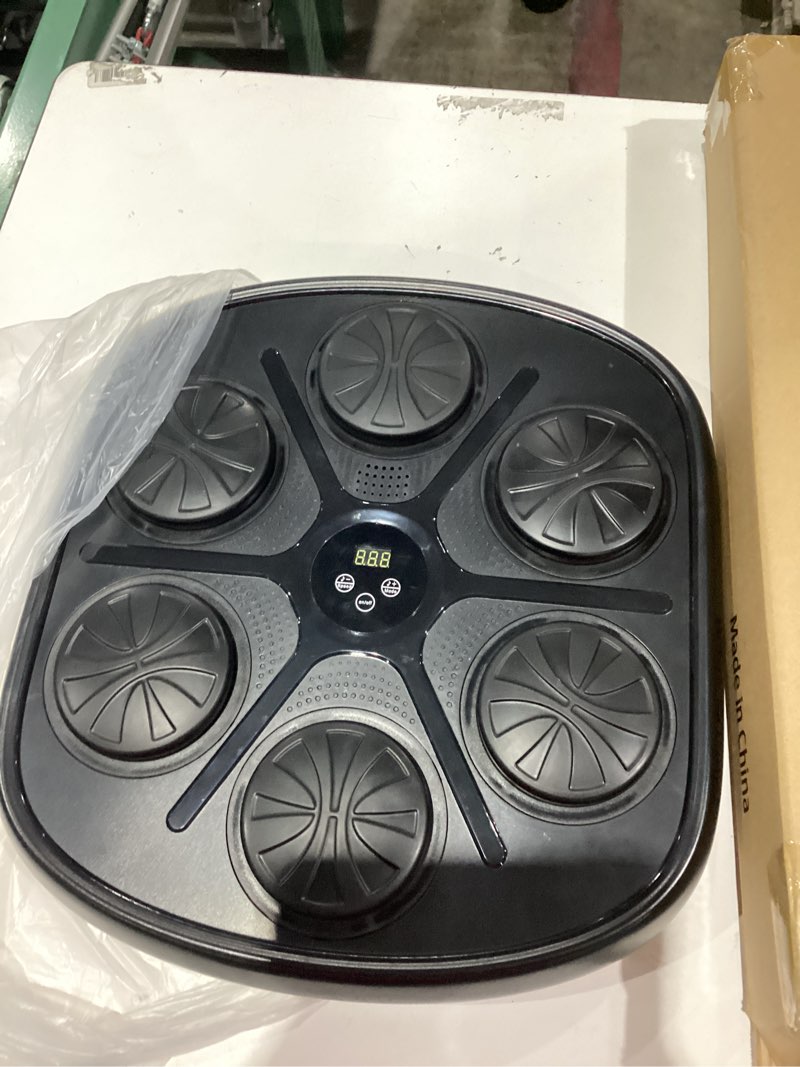 Condition photo showing As Is for music boxing machine with boxing gloves, wall mounted smart bluetooth music boxing trainer, training punching electronic boxing target workout machine for home, indoor and gym