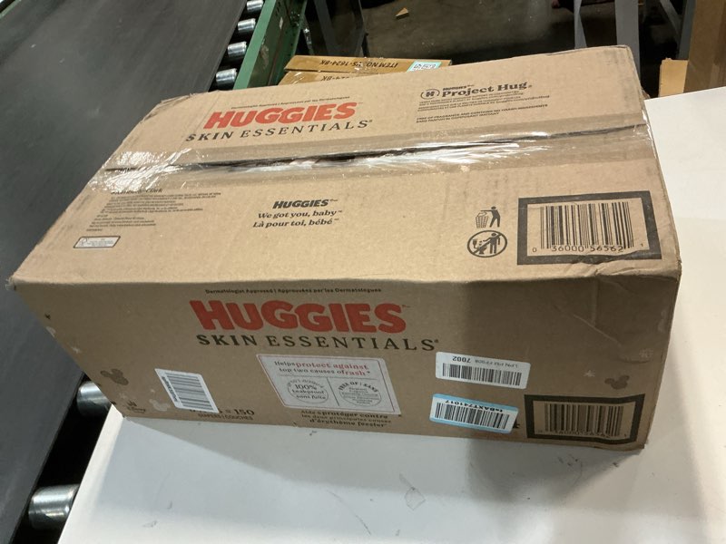 Condition photo showing New/Like New for Huggies Size 4 Diapers, Skin Essentials Baby Diapers, Size 4 (22-37 lbs), 150 Count (6 Packs of 25), Packaging May Vary Size 4 150