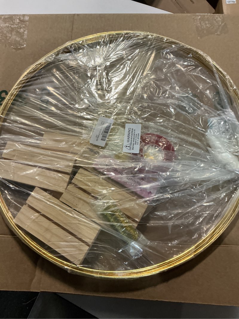 Condition photo showing New/Like New for 6 Pack Floral Hoop with Stand and 38-Yard Paddle Wire 20 Inch Metal Rings for DIY Centerpiece Table Decorations Crafts Macrame Rings Hoop Wreath Dream Catcher Rings Wedding Christmas Wreaths, Gold Gold 20 inches
