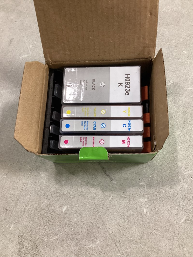 Condition photo showing Good Condition for 923e 923xl ink cartridges combo pack for hp printers 8130e 8125e 8120e 8138 | replacement for hp 923 ink cartridges for officejet pro 8130e 8120 8122 8125 8130 printers for hp ink 923xl(4-pack, bk/c/m/y) 923e 923 xl black, cyan, magenta, yellow