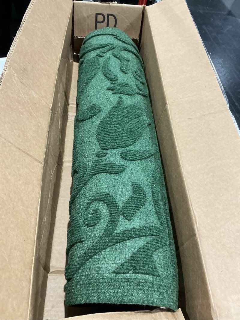Condition photo showing Good Condition for hiyard front door mat, absorbent resist dirt welcome door mat indoor outdoor, waterproof doormat, sturdy non slip backing, fade resistant, low profile entry mat for entryway, 29×17, green green 1'5" x 2'5" (rectangular)