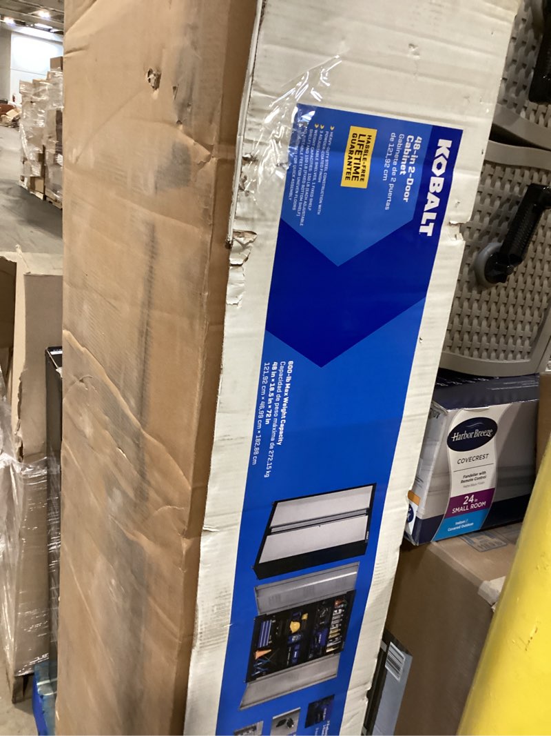 Condition photo showing Good Condition for kobalt 48-in w x 72-in h x 18.5-in d freestanding steel garage cabinet in silver