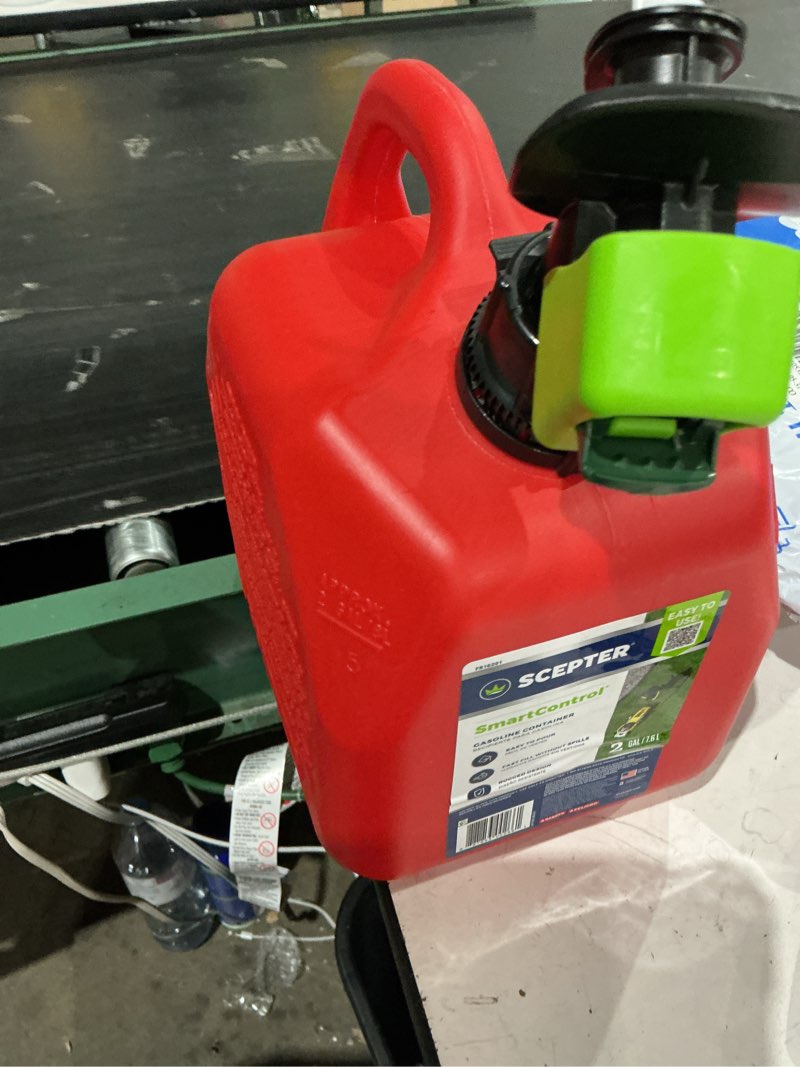 Condition photo showing As Is for scepter smartcontrol gasoline container - fr1g201 - 2 gallon