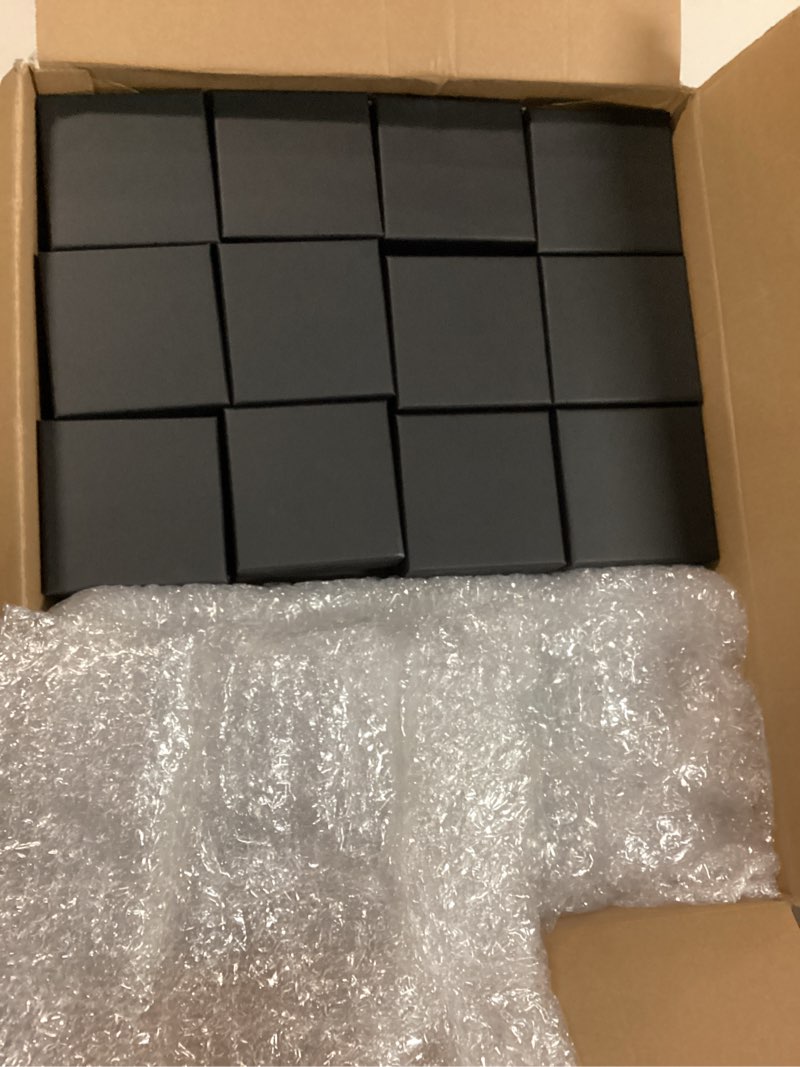 Condition photo showing New/Like New for batiyeer black jewelry gift boxes bulk 3.2x3.2x1.4 inch cardboard small square jewelry box for necklace earring ring bracelet (72 pack)