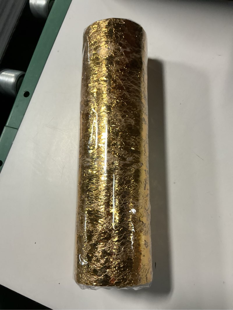 Condition photo showing New/Like New for gold table runner 11 inch x 100 feet inches, glitter metallic mesh gold runner roll table decorations for wedding, baby shower, birthday, christmas 1pcs 100ft gold