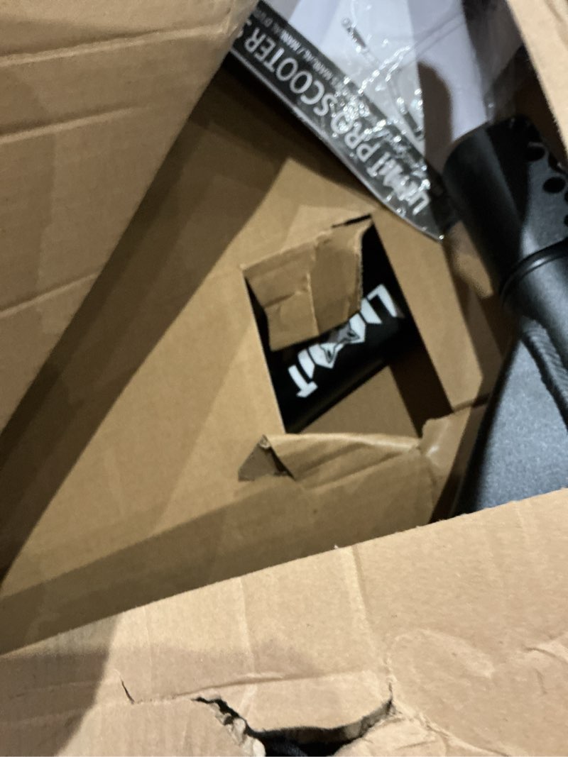 Condition photo showing As Is for limit lmt71az pro street scooters with boxed ends best freestyle bmx stunt scooter perfect for tall adults and teens intermediate or advanced trick scooter riders. black