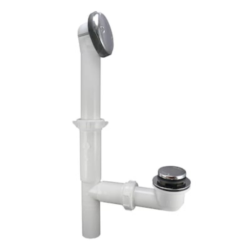 dearborn 1-1/2-in polished chrome touch-toe white/polished chrome toe-touch drain with
