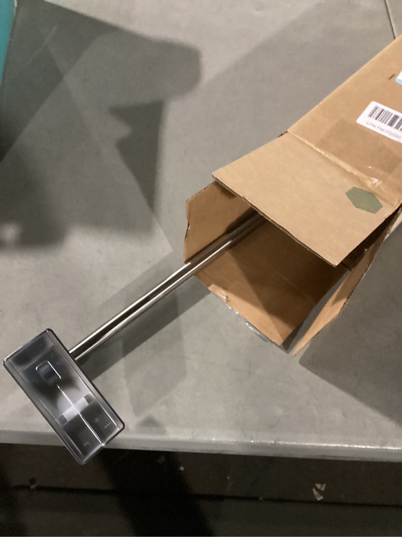 Condition photo showing As Is for Command Bath Satin Nickel Towel Bar with Water Resistant Command Strips, Bathroom Organizer, 24 in Bar Length Holds up to 10 lbs