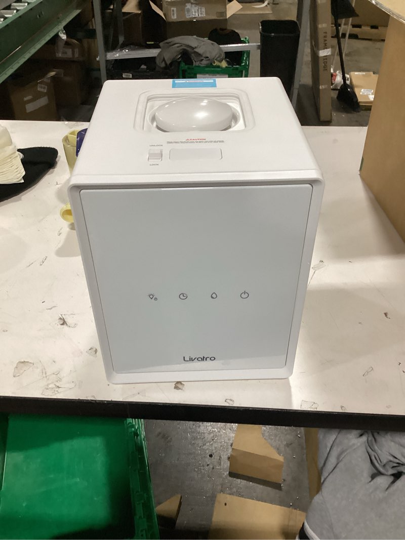 Condition photo showing As Is for Incomplete Stainless Steel Humidifier, 3L Warm Mist Humidifier, Easy Clean with Warm Steam Humidifier, Healthy Air Mist Humidifiers for Bedroom Living Room, with Sleep Mode and Auto-off Setting 3LWhite