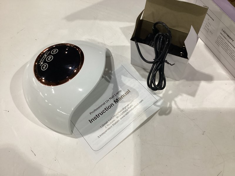 Condition photo showing New/Like New for ladymisty 72w uv led nail lamp, 2026 new upgrade uv light for gel nails with 18 beads, 3 timer nail dryer, lcd display, auto sensor, professional nail lamps for gel polish – best gifts, white lamp white-e1