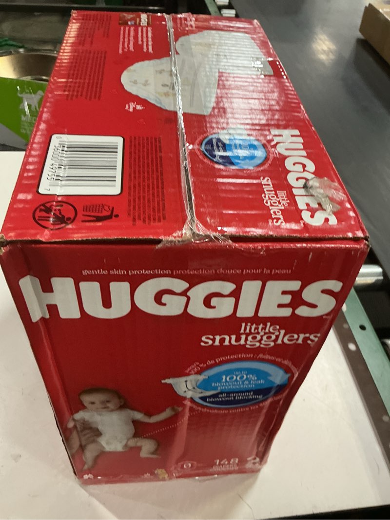Condition photo showing New/Like New for huggies size 2 diapers, little snugglers baby diapers, size 2 (12-18 lbs), 148 count size 2 148