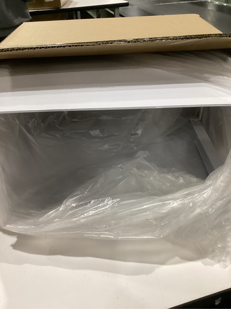 Condition photo showing New/Like New for 2 Pack Under Shelf Storage Basket Organizer Hanging Holder Metal Under Cabinet Organizer for Kitchen, Pantry, Desk, Bookshelf, Cabinet Slide-in Hanging Storage Basket 2 Pack Large White