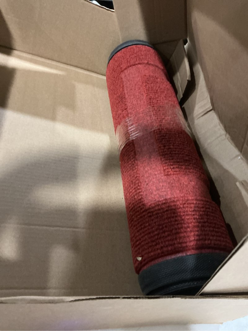 Condition photo showing As Is for olanly front door mat indoor outdoor entrance, waterproof all-season, all-weather doormat, sturdy natural rubber, low profile, easy clean patio porch entryway mat, herringbone brick (wine red, 59x23) wine red herringbone brick rectangular 59" x 23"