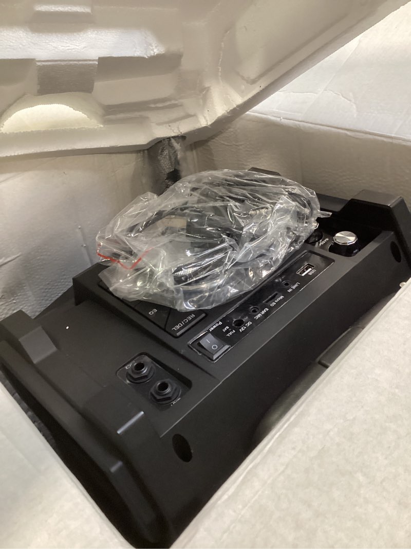 Condition photo showing As Is for Pyle PA Loudspeaker Portable Bluetooth Karaoke System w/ Wireless Mic PWMA325BT