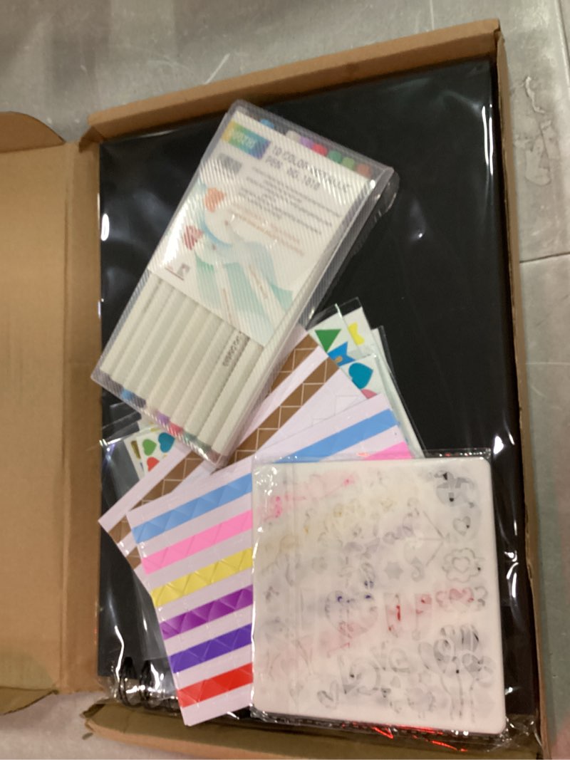 Condition photo showing Good Condition for gotideal 80 pages scrapbook album with 10 metallic markers, craft paper photo album for wedding and anniversary, family diy scrapbook accessories with scrapbooking stickers corners(blue) 11.5*8.5 inches 80pages blue