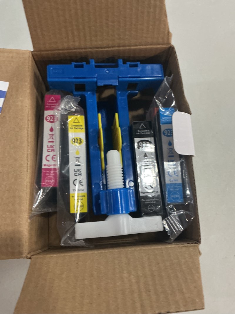 Condition photo showing Good Condition for 923 ink cartridges without chip compatible for hp 923 work with hp officejet 8120 8122e 8123 officejet pro 8130 8135e 8138e 8139e printer(black/cyan/yellow/magenta,4-pack?