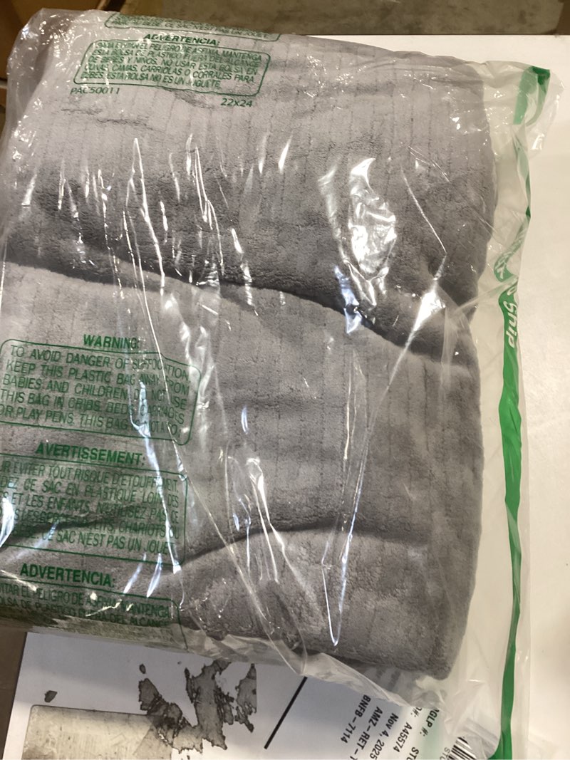 Tens Towels Pack of 4 Extra Large Bath Towels 30 x 60 Inches, 100% Cotton, Larger & Lighter Weight, Quicker to Dry, Super Soft and Absorbent, Perfect for Bathroom, Dark Grey