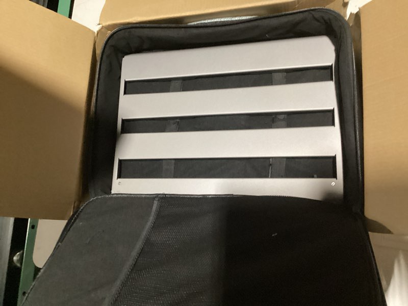 Condition photo showing Good Condition for Vangoa Guitar Pedal Board with Isolated Power Supply, PD-M Aluminum One-Piece-Bent Portable Folding Powered Guitar Pedalboard with Premium Backpack-style Bag, Medium, 18"x13.5", 3.4lb, Gray Medium-18"x13.5" Gray