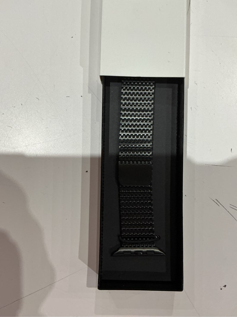 Condition photo showing Good Condition for magnetic mesh loop band compatible with apple watch band 49mm 46mm 45mm 44mm 42mm 40mm 41mm 38mm men women, stainless steel adjustable metal strap for iwatch series 10 9 8 7 6 5 4 3 2 1 ultra se black 49mm/46mm/45mm/44mm/42mm(series 1 2 3)