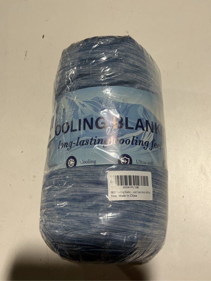 Condition photo showing Good Condition for kmuset cooling blanket king size (90"x108"), double sided summer cooling blankets for hot sleepers & night sweats, lightweight blanket for sofa bed couch & bedroom, house warming gifts greyish blue greyish blue king-108"x 90"