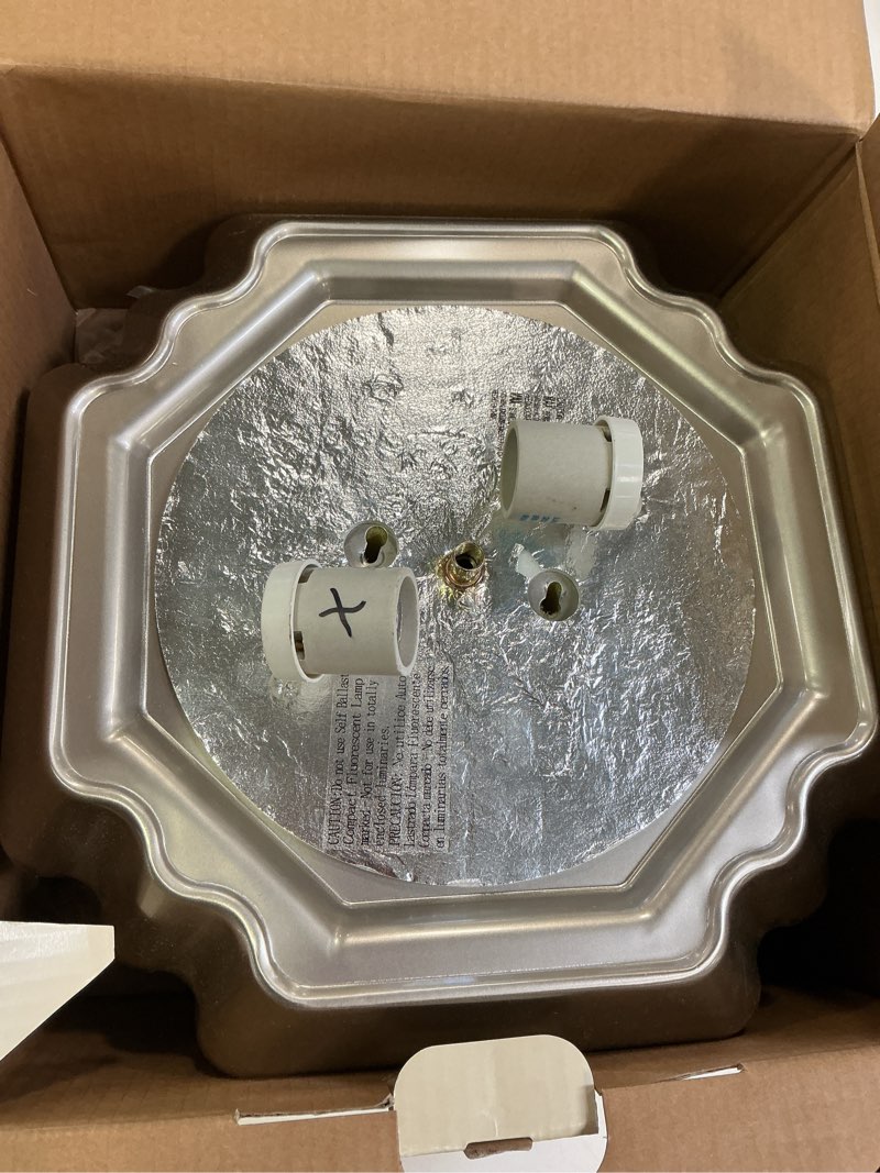 Condition photo showing Good Condition for Portfolio 13-in W Brushed Nickel Ceiling Flush Mount