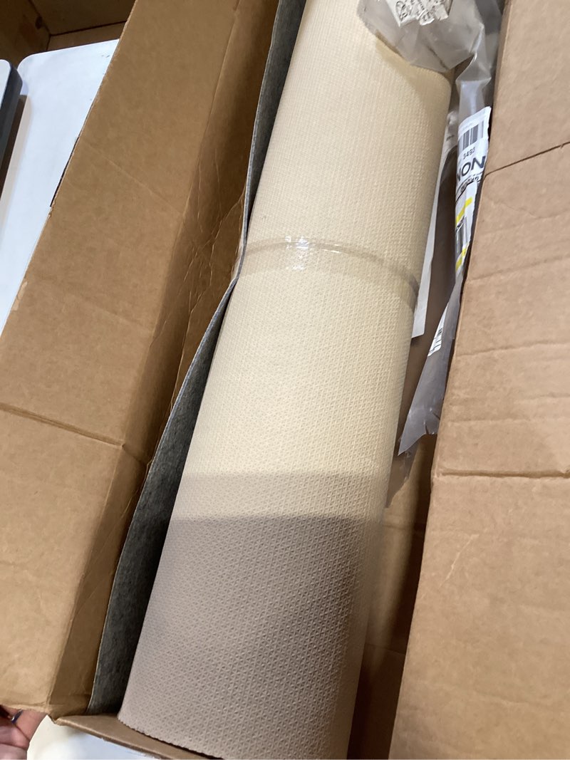 Condition photo showing As Is for superior indoor area rug pad, non-slip, non-skid, floor protector, hardwood, tile floor padding, furniture gripper, slide stopper, felt and rubber rug grip, with coating, lynn collection, 2' 7" x 10' 2'7" x 10' (rectangular)