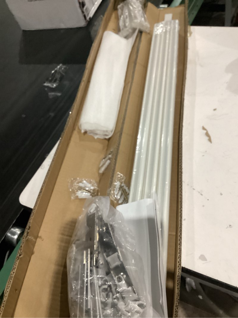 double curtain rod set for windows, heavy duty dual track system with aluminum brackets, decorative 