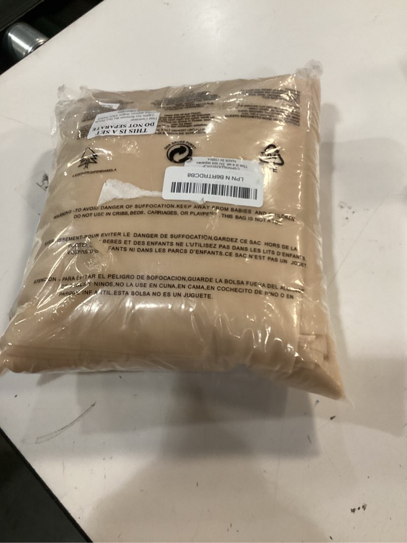 Condition photo showing Good Condition for 10x10ft champagne tulle backdrop curtain with string lights, wrinkle-free sheer wedding backdrop for birthday parties, baby shower, bridal shower, photo shoots and home decorations, champagne