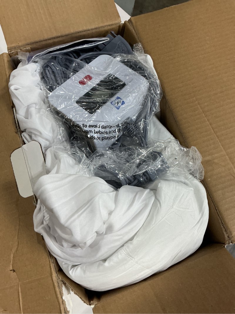 Condition photo showing Good Condition for sealy electric mattress pad king size, 10 heating settings heated mattress pad, bed warmer with dual controller & auto off 1-12 hours, fit up to 17 inch, machine washable, 78"x80"