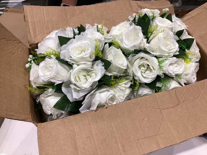 Condition photo showing Good Condition for nuptio  flower centerpieces for tables:  white artificial flower ball arrangement for wedding party centerpiece - 9 pcs fake floral rose for bridal shower decorations
