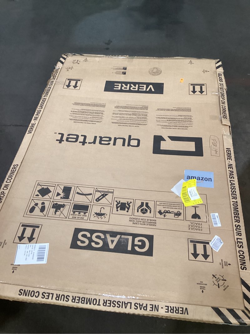 Condition photo showing New/Like New for Quartet Whiteboard, Glass Dry Erase Board, Magnetic, 6' x 4', Infinity Frameless Mounting, White Surface, Accessory Tray, 1 Dry Erase Marker and 2 Glass Board Magnets (G7248W) White 72"W x 48"H