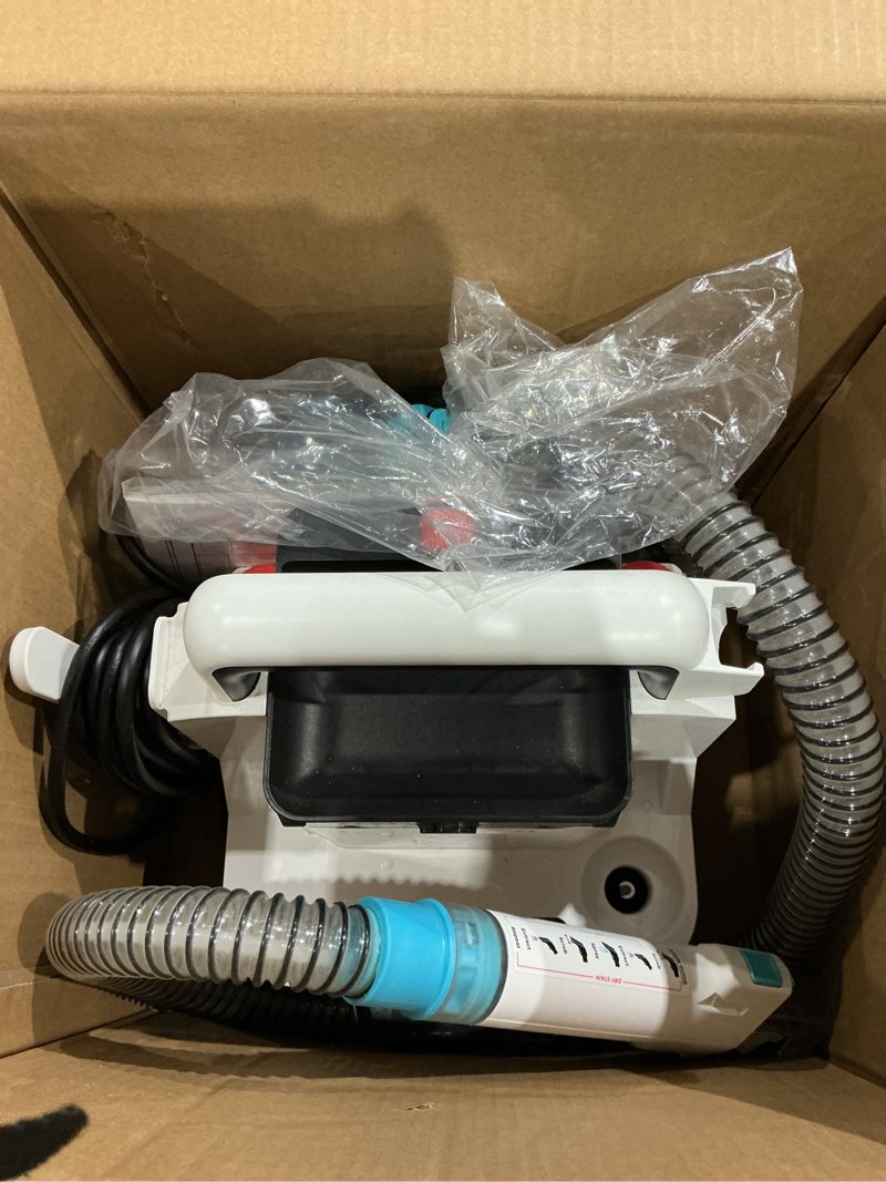 Condition photo showing As Is for shark stainstriker portable carpet & upholstery cleaner w/on board self cleaning - spot, stain, & odor eliminator, includes 2 cleaning tools & 2 cleaning solutions, charcoal, px221brn stainstriker w/ onboard self-cleaning