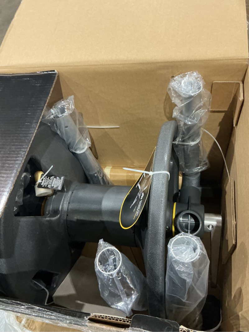 Condition photo showing Good Condition for gorilla carts 150 ft. black/gray retractable free standing hose reel cart