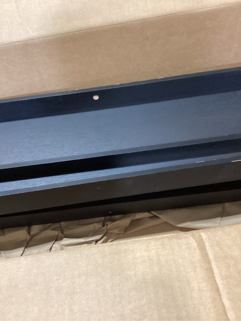 Condition photo showing Good Condition for upsimples floating shelves for wall, wall shelves for decor storage set of 6, wall mounted wood shelf for bedroom, living room, bathroom, kitchen, picture ledge shelf, black black 15.7in