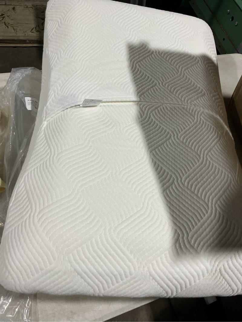 Condition photo showing As Is for cooling memory foam pillow, bed pillow, medium soft feel neck pillow for sleeping, memory foam pillows for sleeping side, back & stomach sleepers, breathable & removable cover white and gray 23.6 x 15.7 x 4.3 inch 1