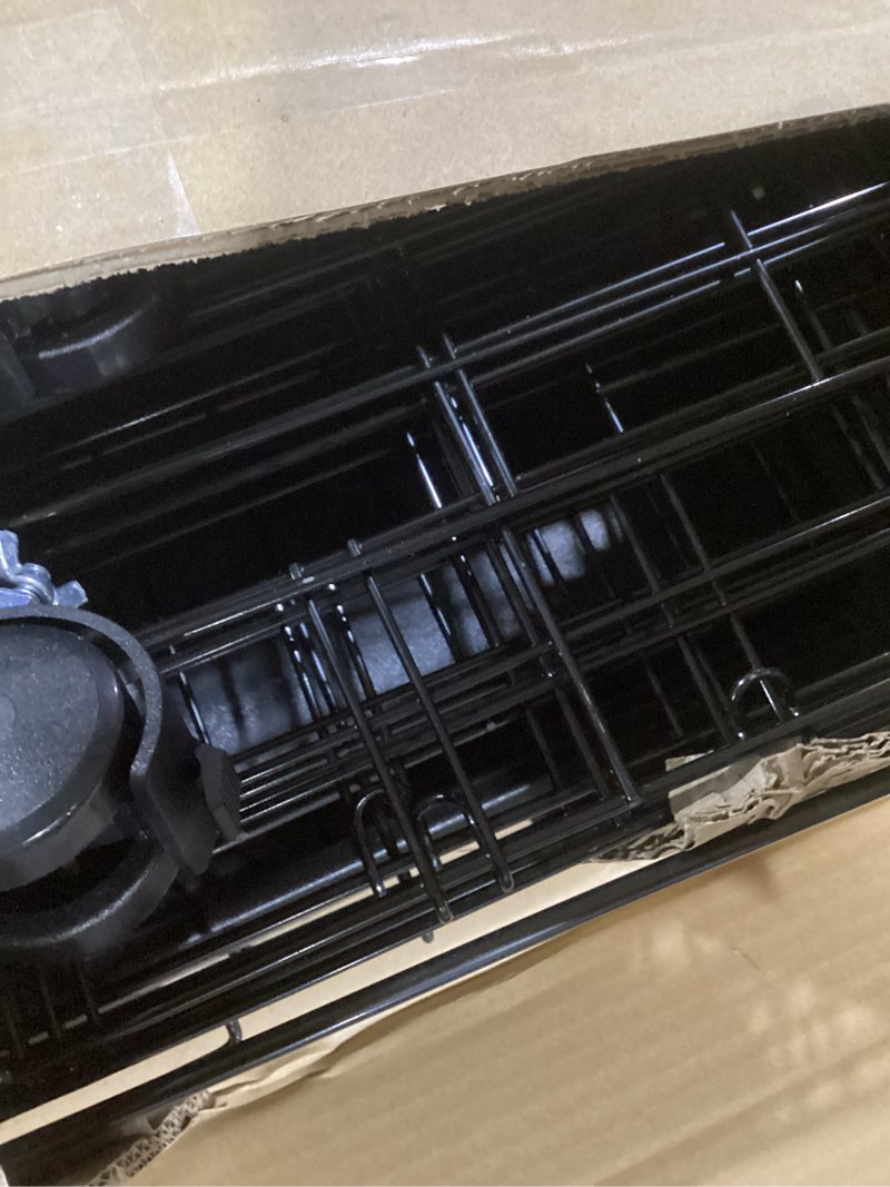 Condition photo showing Good Condition for Amazon Basics Large 3-Tier Cat Durable,Pliable Cage Playpen Box Crate Kennel - 35.8"L x 22.4"W x 50.6"H, Black