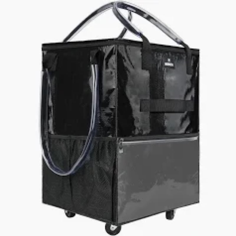 Reusable Grocery Bag with Wheels, Foldable Shopping Rolling Tote Bag, Shopping Trolley Cart with Zip