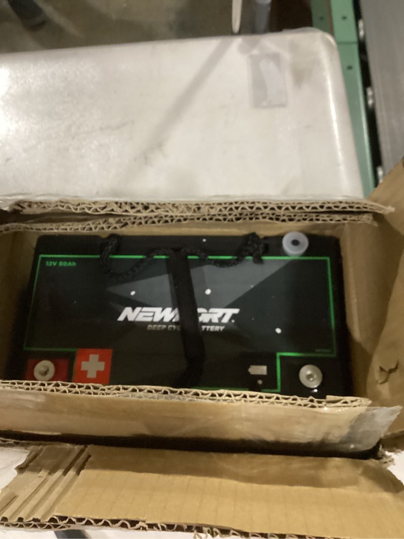 Condition photo showing New/Like New for Newport 12V50Ah Deep Cycle Heavy-Duty Marine Battery, Lightweight & Sealed AGM, Trolling Motor Compatible