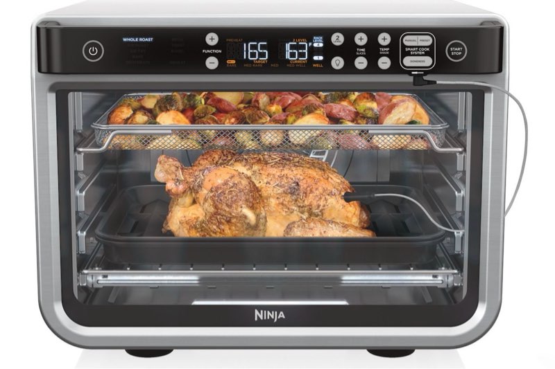 ninja - foodi 10-in-1 smart xl air fry oven, countertop convection oven with dehydrate & reheat capability - stainless silver