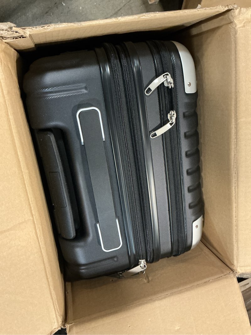 Condition photo showing Good Condition for LEVEL8 Grace Hard Shell Carry on Luggage with Front Compartment, 20 Inch Expandable Suitcases with Wheels, Lightweight Carry-on Suitcase for Airplane, Tsa Lock, Black Black 20 Inch - EXT