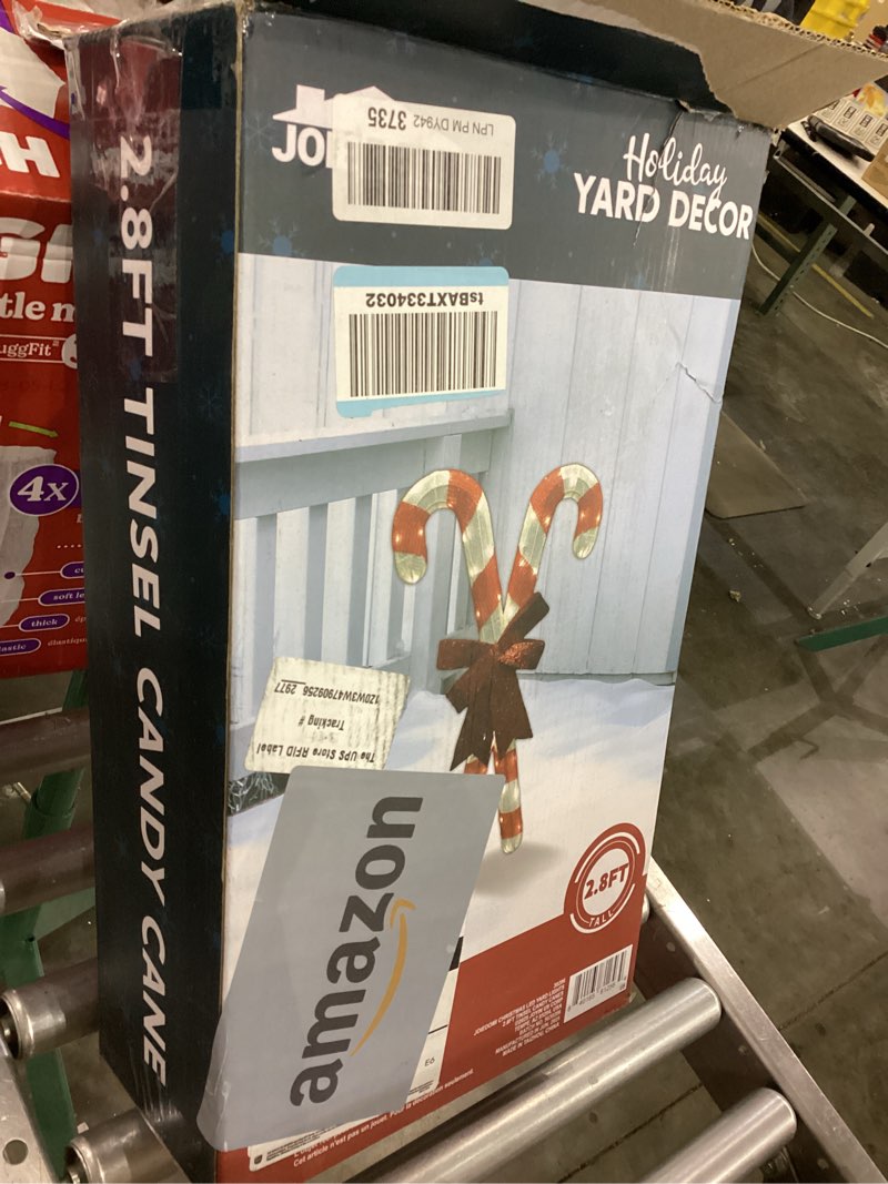 JOIEDOMI Lighted Candy Cane Christmas Decorations Outdoor, 50 Pre-Lit LED Warm White Candy Canes Lig