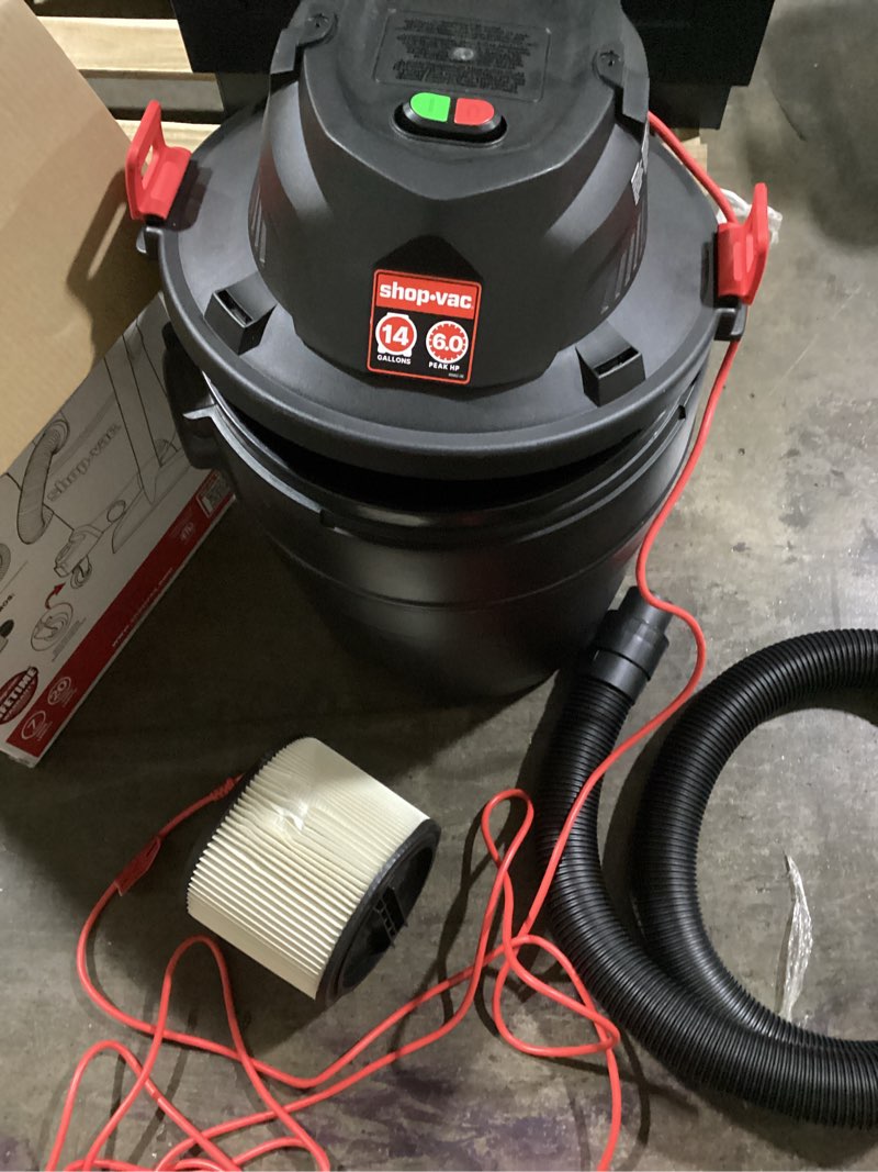 Condition photo showing Good Condition for shop-vac 14-gallon 6 hp corded wet/dry shop vacuum with accessories included