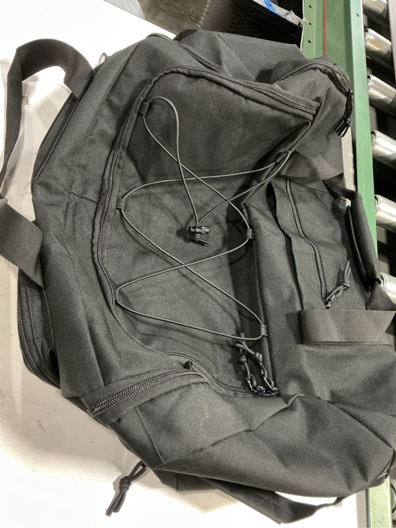 Condition photo showing Good Condition for tactical gym bag for men?50l large 3 in 1 sports duffle bag with shoes compartment for travel,water resistant travel backpack weekender overnight bag with wet pocket for women medium black