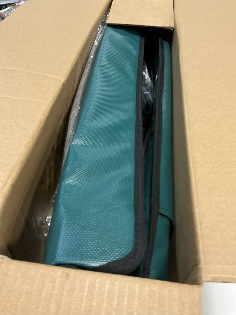 Condition photo showing New/Like New for outdoor heated cat house in winter,extremely insulated & weatherproof,elevated feral cat shelter with waterproof eaves & escape door for outside stray barn cat (green, l with cam) 28.0 26.2"l x 16.5"w x 18.5"h green