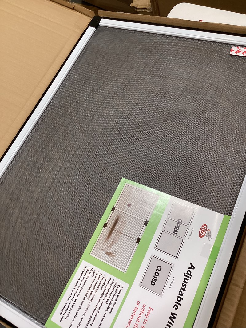 Condition photo showing New/Like New for flyzzz adjustable window screen horizontal (19.68"h x 28"-52"w) 1 pack expandable window screen large replacement for home 19.68 inches high by 28-52 inches wide 1 pack
